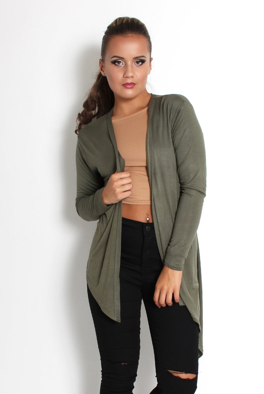 Kimmy Khaki Asymmetric Jacket-Jackets