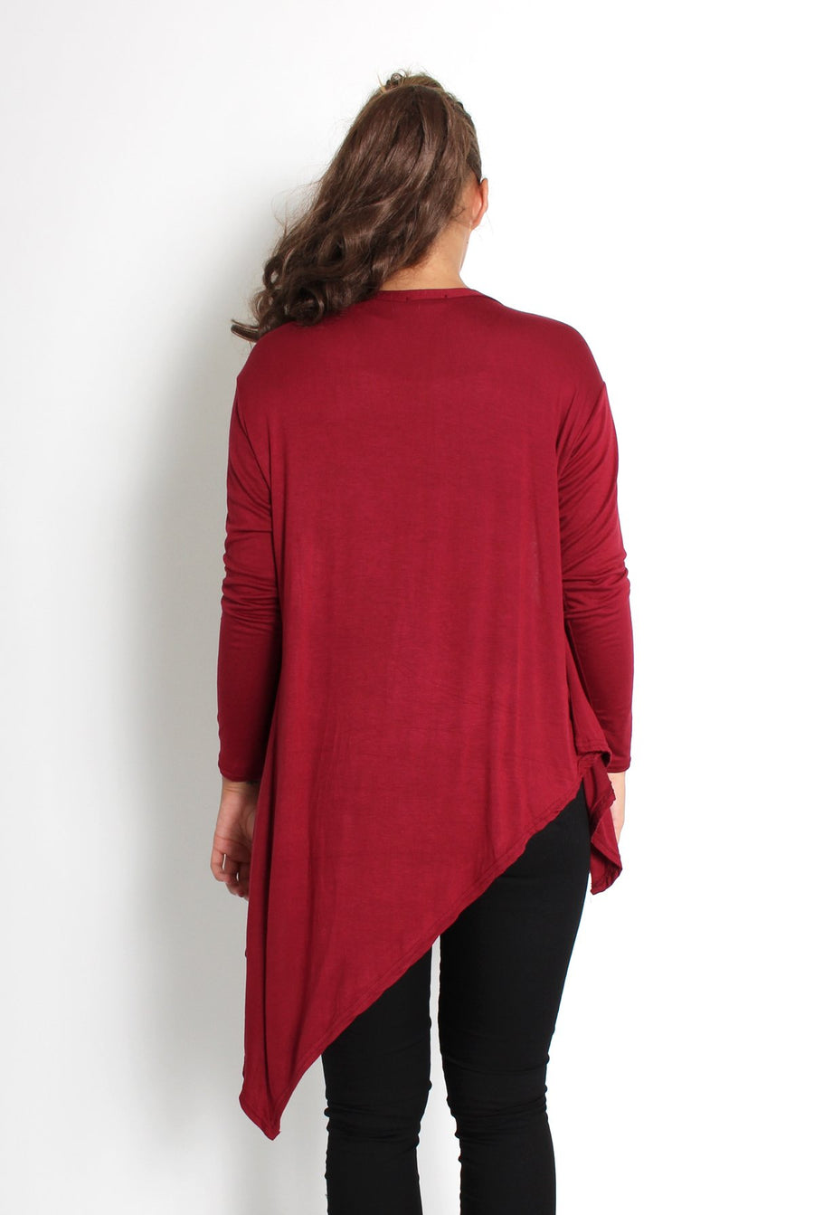 Kimmy Wine Asymmetric Jacket-Jackets