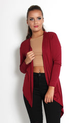 Kimmy Wine Asymmetric Jacket-Jackets