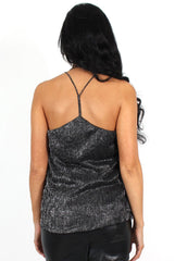 Kimora Black Tie Neck Top-Tops