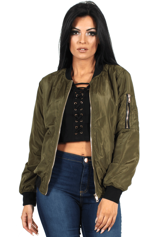 Kris Khaki Bomber Jacket