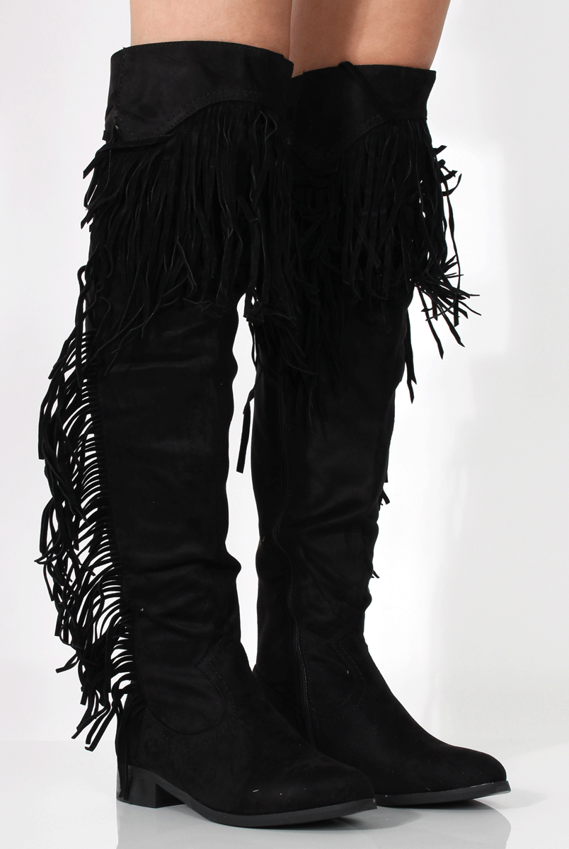 Black clearance tassel boots