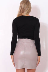 Kylie Black V Front Bodysuit-Bodysuits