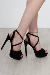 Lane Black Suede High Heels-Heels