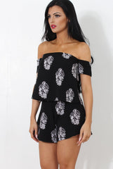 Lara Black Off The Shoulder Two Piece-Co-ords