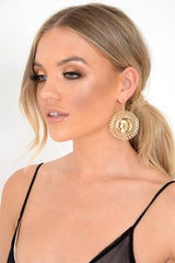Large Gold Medallion Earrings - Izna-Jewellery
