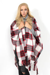 Latoya Red Faux Fur Trimmed Cape-Dresses