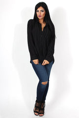 Laura Black and White Striped Shirt-Shirts