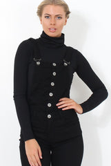 Lavine Black Dungarees-Dresses