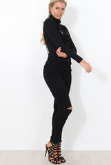 Lavine Black Dungarees-Dresses
