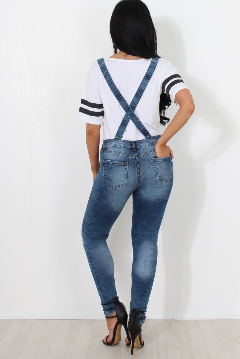 Lavine Dark Blue Dungarees-Dresses