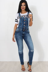 Lavine Dark Blue Dungarees-Dresses