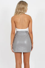 Leano White Tie Front Bodysuit-Bodysuits