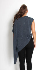Leelee Grey Asymmetric Top-Tops
