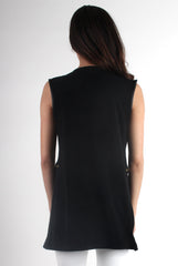 Leia Black Zip Waistcoat-Coats