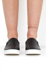 Lema Black And White Snakeskin Platform Trainers-Trainers