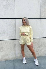 Lemon Back Cut Out Cropped Hoodie - Yalena-Hoodies