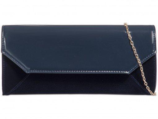 Leonie Patent/Suede Clutch Bag