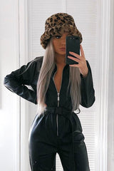 Leopard Faux Fur Bucket Hat - Hally-Hats