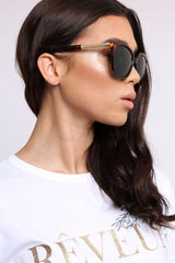 Leopard Gold Cage Detail Sunglasses - Riko-Sunglasses