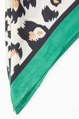 Leopard Green Colour Block Scarf - Priscella-Hair