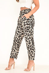 Leopard High Waist Culotte Trousers - Blakeleigh-Trousers