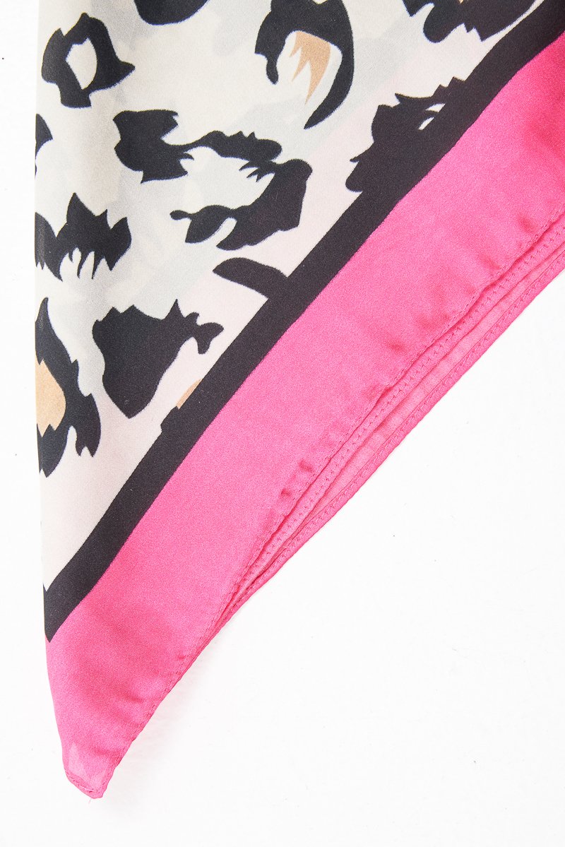 Leopard Pink Colour Block Scarf - Priscella-Scarf