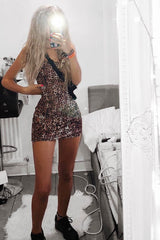 Leopard Print Bodycon Cami Strap Slip Dress - Lynnon-Dresses