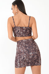 Leopard Print Crop Top And Mini Skirt Co-ord - Brixten-Co-ords