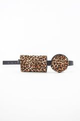 Leopard Print Double Pouch Belt Bag - Cammy-Belts
