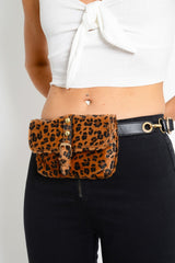 Leopard Print Faux Pony Hair Cross Body Bag - Desi-Bags