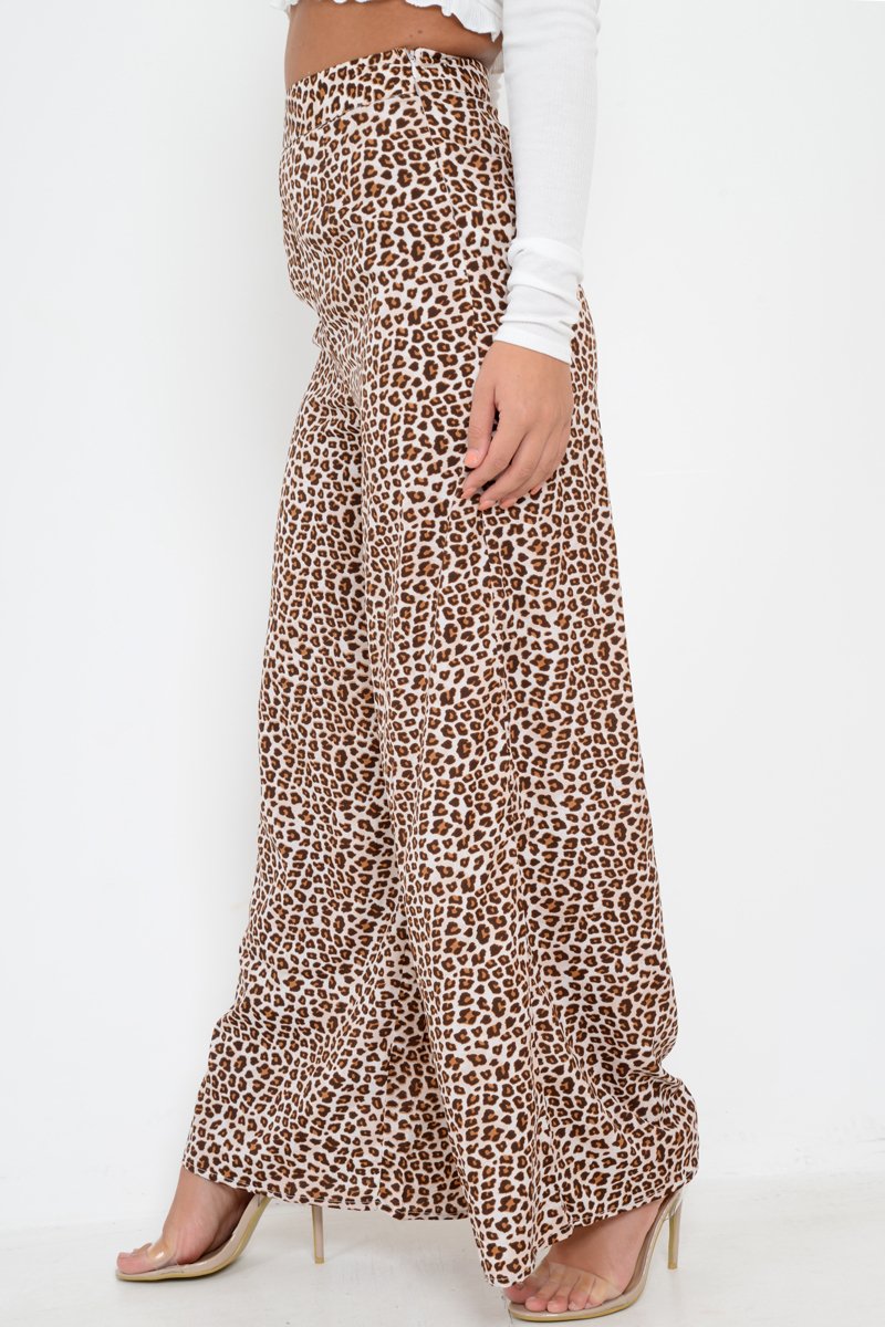 Leopard Print High Waisted Flares - Sybilla-Trousers