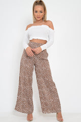 Leopard Print High Waisted Flares - Sybilla-Trousers