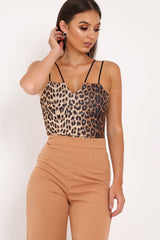 Leopard Print Multi Strap Bodysuit -Analeese-Bodysuits
