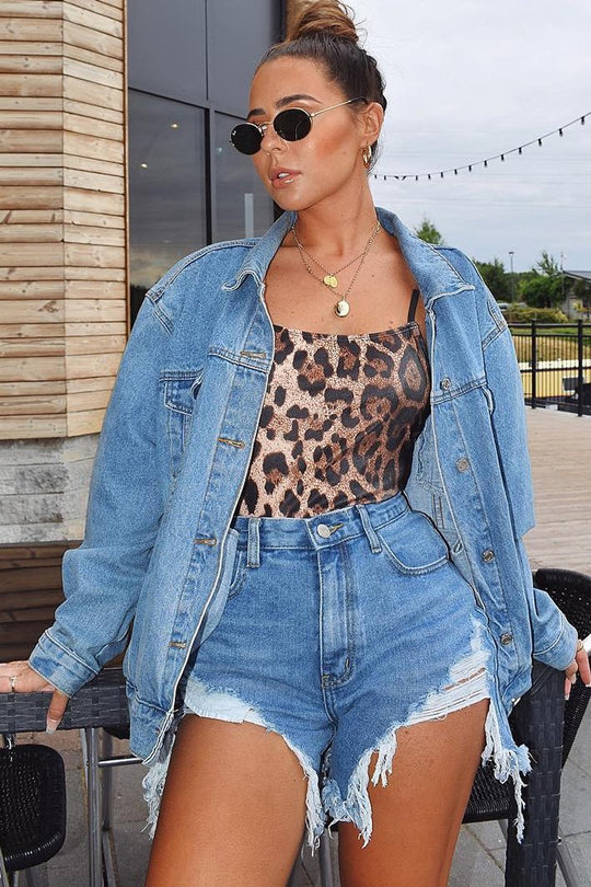 Leopard Print Multi Strap Bodysuit -Analeese