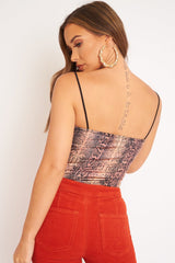 Leopard Print Square Neck Slinky Bodysuit - Sadie-Bodysuits