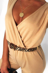 Leopard Print Tortoise Shell Detail Belt - Arabell-Belts