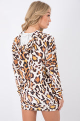 Leopard Print Velvet Oversized Hoodie - Reagan-Hoodies