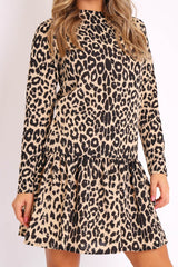 Leopard Smock Detail Dress - Clema-Dresses