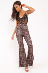 LeopardPrint Flared Trousers - Brooke-Trousers