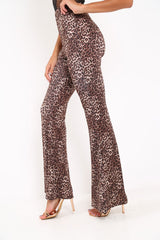 LeopardPrint Flared Trousers - Brooke-Trousers