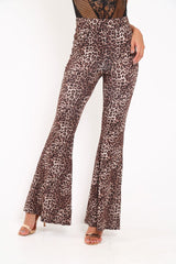 LeopardPrint Flared Trousers - Brooke-Trousers