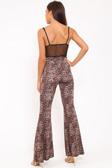 LeopardPrint Flared Trousers - Brooke-Trousers