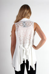 Lexi White Lace Back Jacket-Jackets