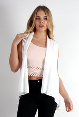 Lexi White Lace Back Jacket-Jackets