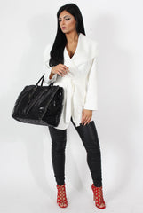 Lexis Black PU High Waisted Jeans-Jeans