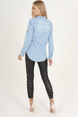 Light Blue Badge Denim Shirt - Blake-Shirts