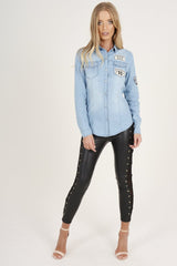 Light Blue Badge Denim Shirt - Blake-Shirts