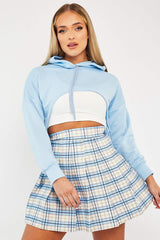 Light Blue Check Tennis Mini Skirt - Ibbie-Skirts