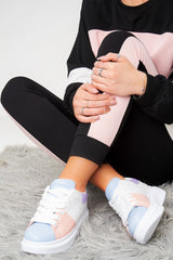 Light Blue Colour Block Trainers - Skyy-Trainers